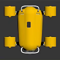 Yellow Water Vehicle With Four Propellers And Circular Lens For Underwater Exploration