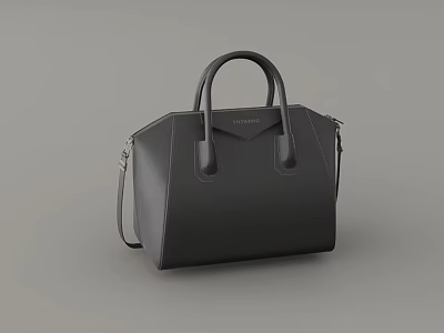 Black Leather Handbag With Top Handle And Adjustable Shoulder Strap In Sleek Modern Design 3d model