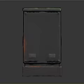 Vintage Industrial Electronic Equipment With Black Green Casing Red Orange Buttons And Rustic Details