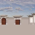 Traditional Chinese Gateways With Wooden Doors Tile Roofs And Carved Details
