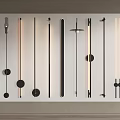 Modern Minimalist Wall Lamps Featuring Striped Cylindrical And Spherical Metal Fixtures For Interior Decor