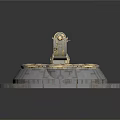 Vintage Sundial Decorative Piece With Circular Base Engraved Markings And Metal Gnomon