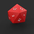 Red Polyhedral Dice With Numbers 12 20 18 10 6 On Black Background