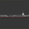 Large Military Aircraft Carrier With Extended Flight Deck And Naval Design Features