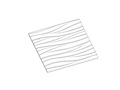White Wall with Wavy Texture Lines and Modern Interior Surface Design 3d model