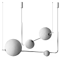 Children's Bed With White Spherical Decor And Metal Frame Design