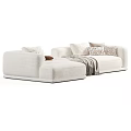 Modern Comfortable Upholstered Double Sofa With Decorative Pillows And Multiple Stylish Fabric Color Choices