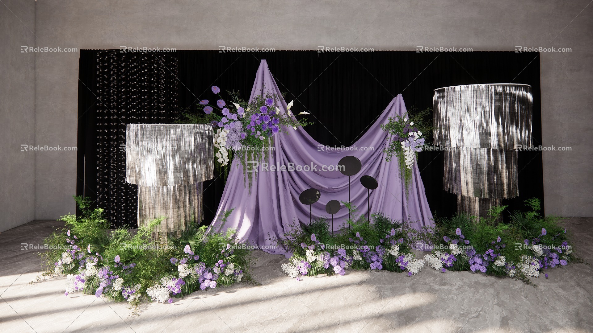 757 MM purple welcome area wedding 3d model