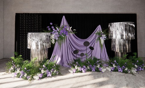 757 MM purple welcome area wedding 3d model