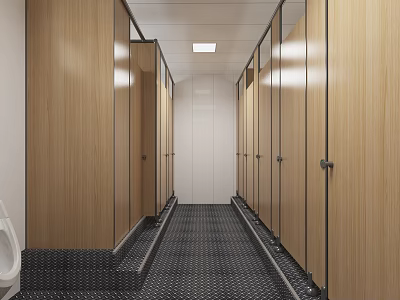 Public toilet interior 3d model