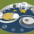 Modern Children's Play Area Planet Theme Park Children's Amusement Park Planet Theme Framework Children's Play Pool Children's Ramp 3d model