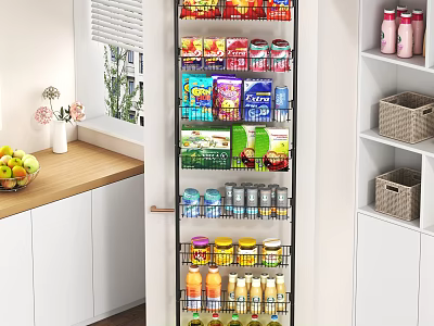 Snack Store Organized Shelves With Assorted Snacks Canned Goods And Beverages 3d model