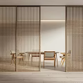 Modern Wooden Sliding Doors With Grid Design For Interior Space Partitioning