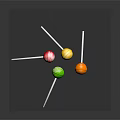 Colorful Lollipops With White Sticks Neatly Arranged On Transparent Crystal Tray