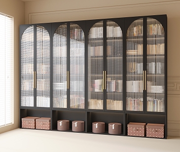 French Bookcase Ornaments Books 3d model