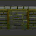 Wood And Stone Wall Structure With Brick Pattern And Decorative Design Elements 3d model
