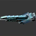 Blue Crystal Sword With Segmented Blade Modern Design And Translucent Details