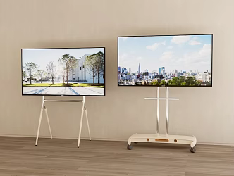 Cream wind mobile TV cabinet 3d model