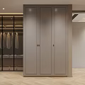 Modern Wardrobe Design With Glass Door Built-in LED Lighting And Shelves For Folded Clothes