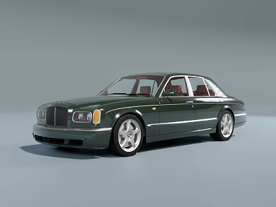 Dark Green Bentley Luxury Sedan With Classic Design And Silver Alloy Wheels 3d model