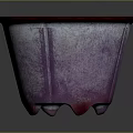 Plant Pot With Purple Textured Surface Brown Rim And Footed Base For Indoor Plants