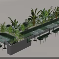 Modern Booth Sofa Interior With Green Plants Dining Tables And Chairs