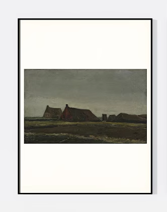 Light Luxury Dark Van Gogh Landscape Oil Painting Decorative Hanging Painting 3d model