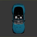 Blue Convertible Sports Car With Sleek Body Design Black Interior And Silver Wheels