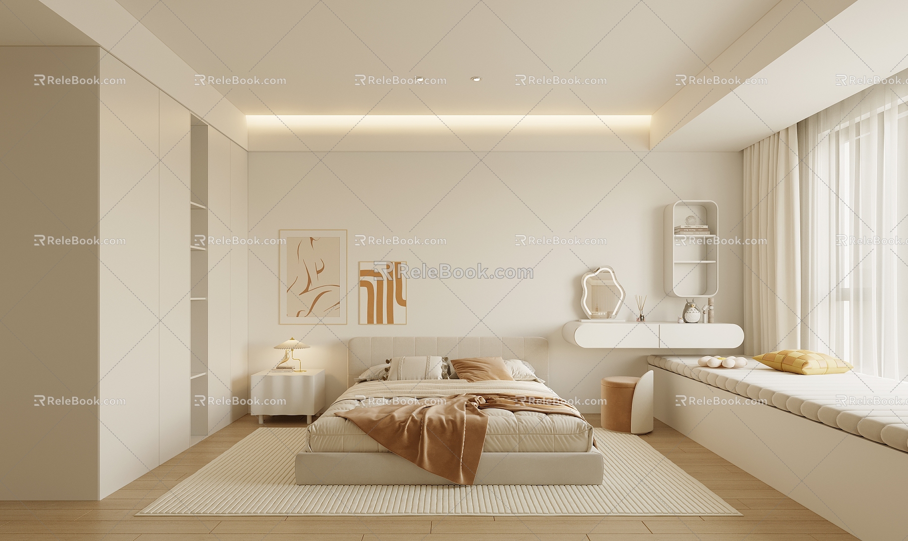 Quiet Bedroom Simple Home Bedroom 3d model