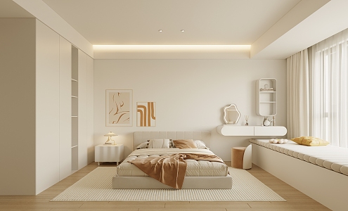 Quiet Bedroom Simple Home Bedroom 3d model