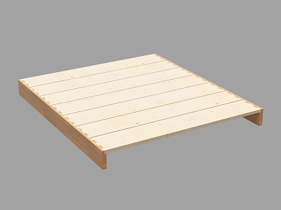 Light Wood Slatted Wooden Pallet With Sturdy Base Support Structure 3d model