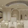 Modern Sinshine Haute Couture Clothing Store With Clothing Racks Marble Floor And Green Plants