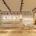 Modern Milk Tea Shop Interior With Glass Facade Bright Lighting And Wooden Tables