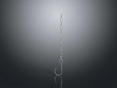 Hardware Tools Metal Chain With Connected Rings And Sturdy Hook For Industrial Applications 3d model