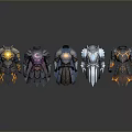 Five Diverse Fantasy Armor Sets Featuring Detailed Patterns And Metallic Finishes