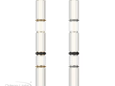 Modern Transparent Glass Wall Lamps With Metal Rings And Sleek Design 3d model