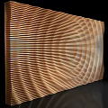 Wooden Decorative Panel With Wavy Striped Structure For Wall Art Design 3d model