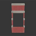 Stacked Red And White Containers With Colorful Small Cargo In Logistics Storage Scene