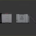 Gray Storage Boxes With Open Lid Red Symbols And Labels For Home Storage