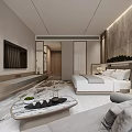 Modern Luxury Bedroom Interior With Bedside Tables And Decorative Headboard Wall