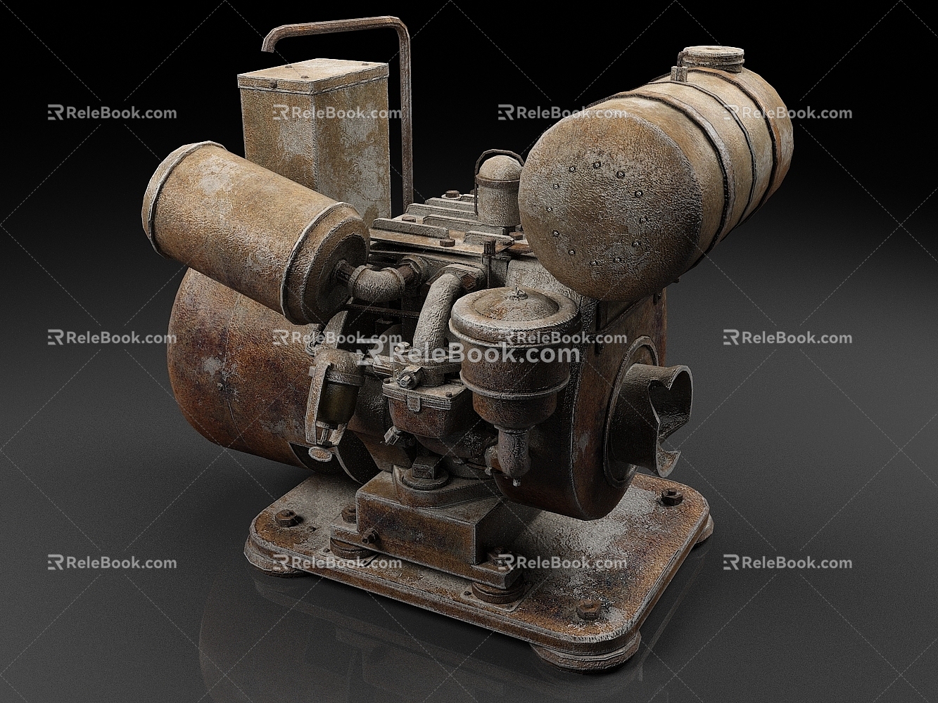 Generator Machine Power Generation Equipment Motor Old Machine Rusty Machine 3d model