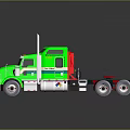 Green Truck Cab With Modern Design Reflective Surface And Sleek Appearance