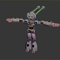 Futuristic Robot Game Movie Character With Mechanical Design Green Glowing Details Antennas And Open Arms