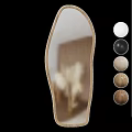 Irregular Shape Wood Frame Mirror for Interior Decor With Plant Reflection and Multiple Wood Options