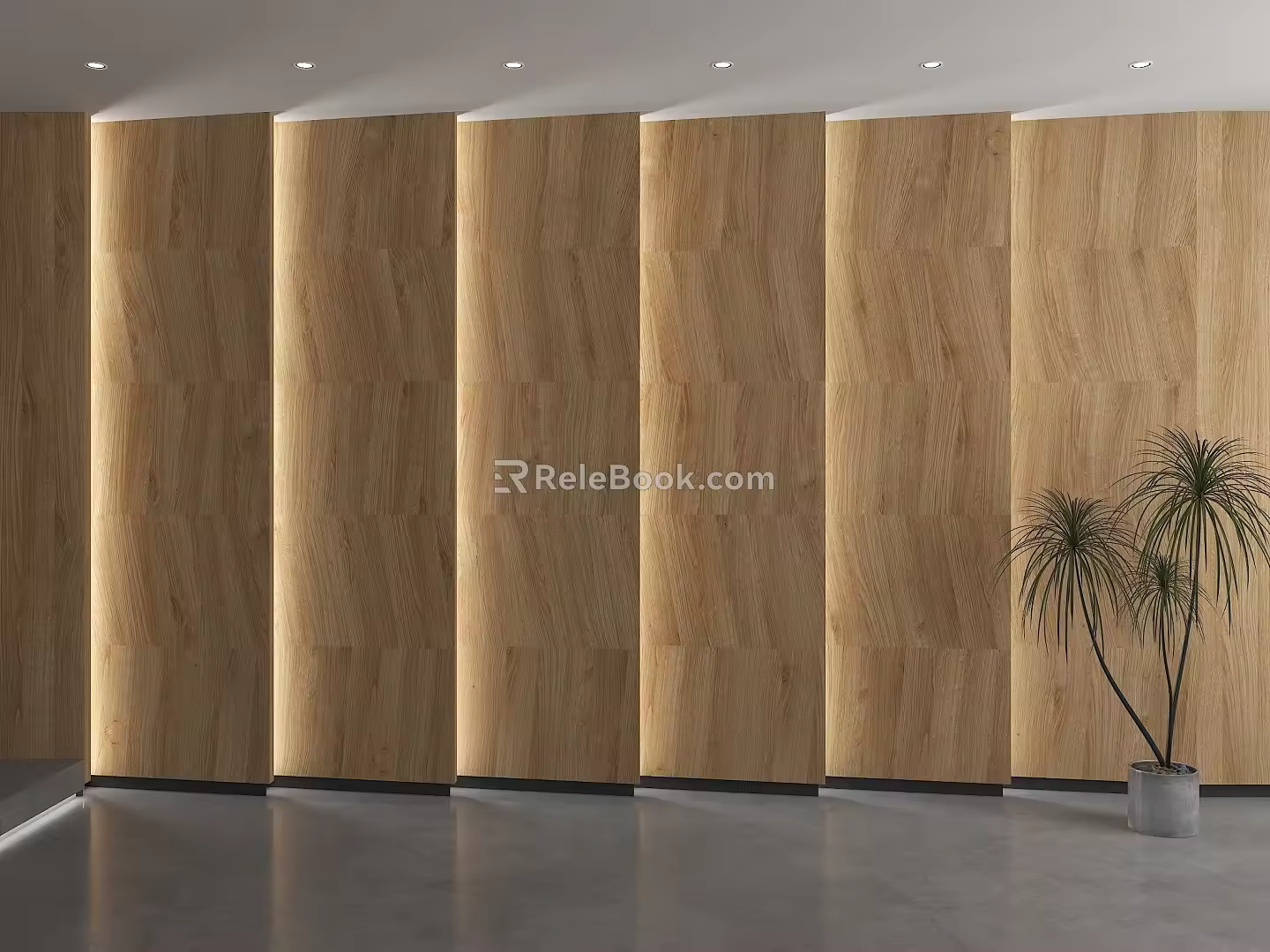 Solid wood background wall pineapple grid solid wood background linear light background wall light belt background wall simple background wall 3d model