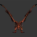 Mythical Red Dragon Game Movie Character With Large Spread Wings Sharp Claws And Scales