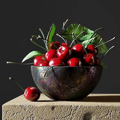 Modern Cherry Fruit Cherry 3d model