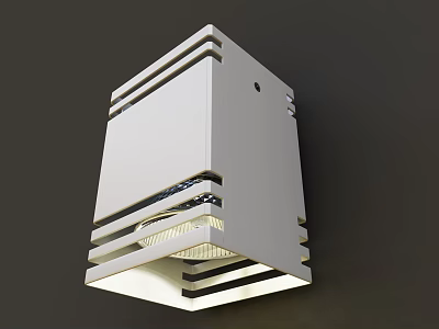 Downlight Spotlight White Square Modern with Striped Design and Warm Lighting for Indoor Fixture 3d model