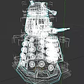 Iconic Dalek Character From Sci Fi Series With Metallic Exterior And Weapon