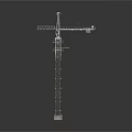 Tall Construction Tower Crane With Extended Boom And Metal Structure